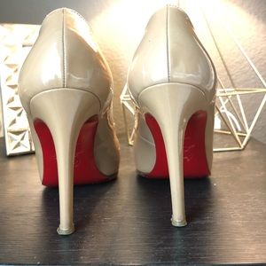 Christian Louboutin Nude Patent Leather Pumps